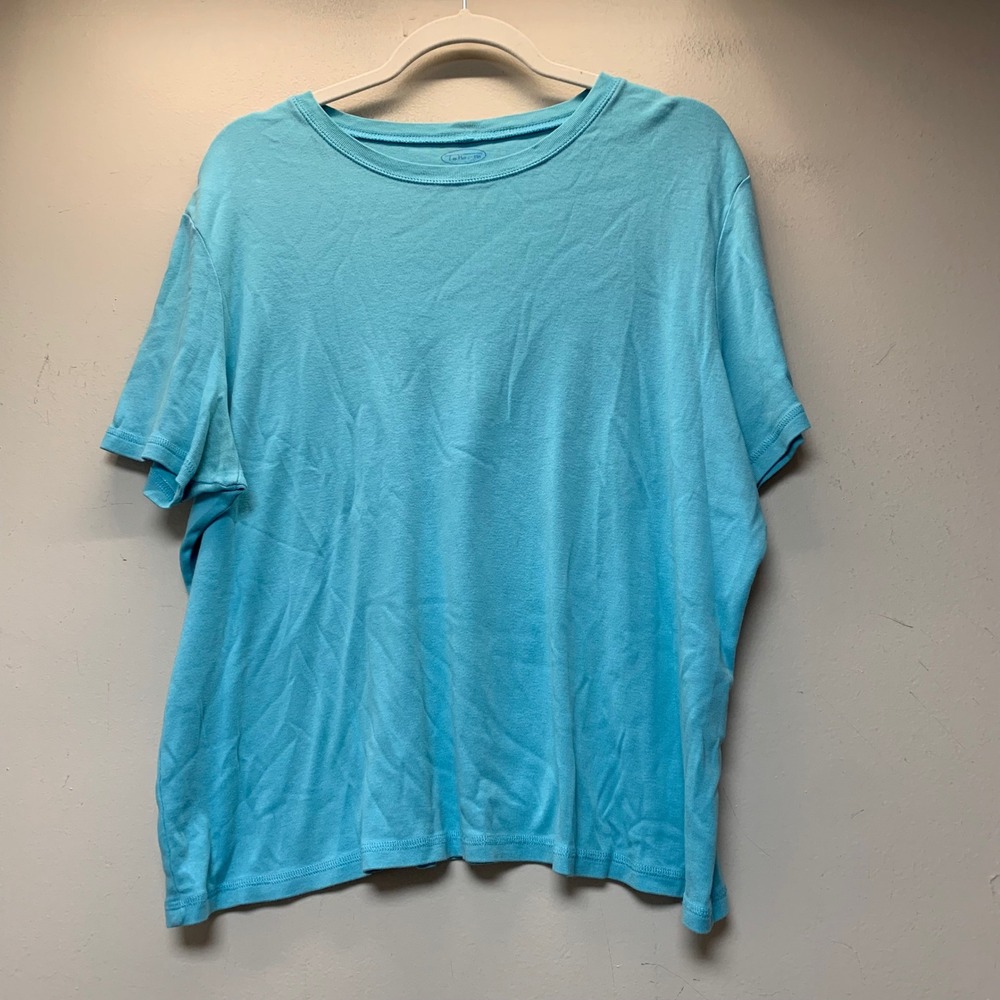 Talbots T-Shirt Women 2X Turquoise Excellent Pima Cotton Short Sleeve Crew Neck